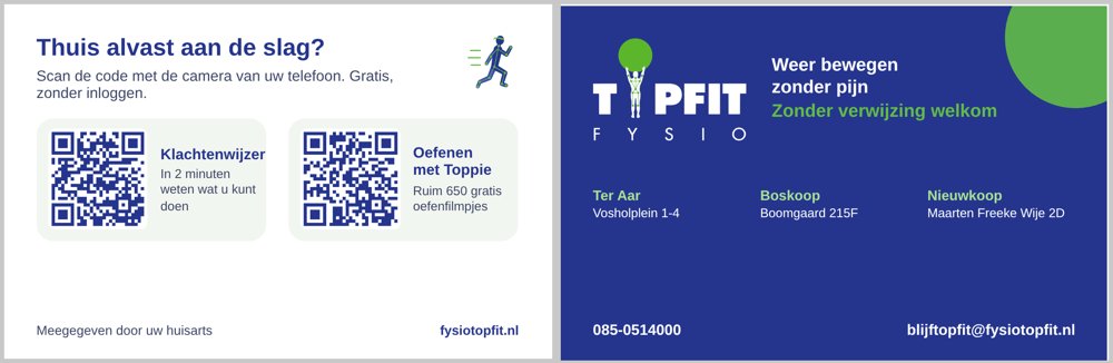 Voorbeeld huisartsenkaartje Fysio Topfit